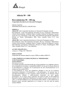 Alfaxin 50 – 100  Desvenlafaxina 50 - 100 mg