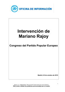 Discurso completo de Rajoy