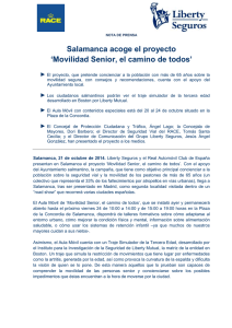 Salamanca acoge el proyecto ‘Movilidad Senior, el camino de todos’ ►