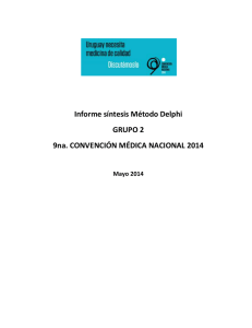 Informe síntesis Método Delphi GRUPO 2 9na. CONVENCIÓN MÉDICA NACIONAL 2014