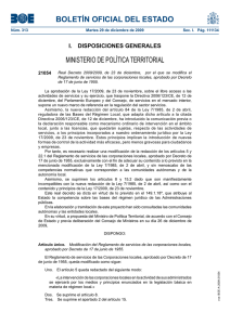 Real Decreto 2009/2009, de 23 de diciembre, por el que se modifica el Reglamento de servicios de las corporaciones locales, aprobado por Decreto de 17 de junio de 1955.