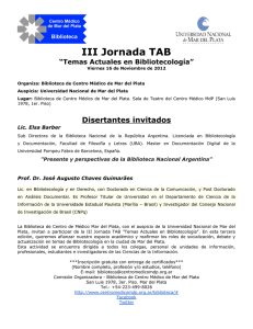 III Jornada TAB “Temas Actuales en Bibliotecología”