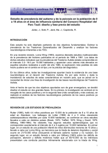 [PDF]Estudio de prevalencia del autismo y de la psicosis en la población de 0 a 18 años en el área de influencia sanitaria del Consorci Hospitalari del Parc Taulí: diseño y fase previa del estudio