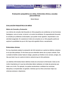 [pdf]Evaluación psiquiátrica en niños. Entrevista clínica y escalas psicométricas