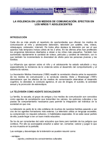 [PDF] Violencia en los medios de comunicación. Efectos en los niños y adolescentes