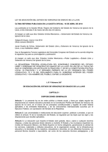 • Ley de Educación del Estado de Veracruz de Ignacio de la Llave.