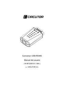 Conversor USB-RS485 Manual del usuario ( M 9812260101 / 06A )