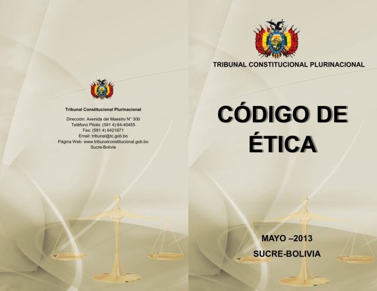 CÓDIGO DE ÉTICA TRIBUNAL CONSTITUCIONAL PLURINACIONAL