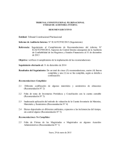 Informe de Auditoría Interna Nº IUAI/TCP/02/2015 (Seguimiento)