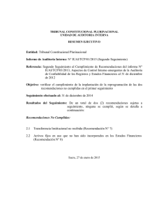 Informe de Auditoría Interna Nº IUAI/TCP/01/2015 (Segundo Seguimiento)