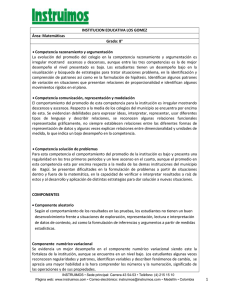 Competencia razonamiento y argumentación INSTITUCION EDUCATIVA LOS GOMEZ