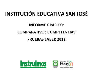 INSTITUCIÓN EDUCATIVA SAN JOSÉ INFORME GRÁFICO: COMPARATIVOS COMPETENCIAS PRUEBAS SABER 2012