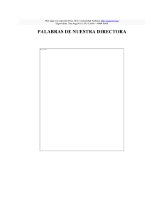 PALABRAS DE NUESTRA DIRECTORA  [ ]