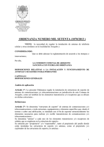 Ordenanza Nº 1070-2013 Instalación Antenas Telefonía popular!