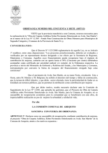 Ordenanza Nº 1057-2013 Obras Menores Avda. San Martín No Pago contribución popular!