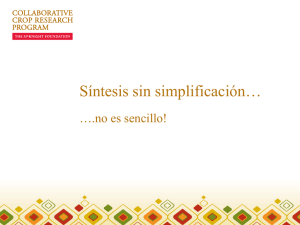 Síntesis sin simplificación… ….no es sencillo!