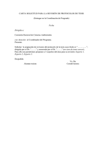 Carta solicitud para revisi n de protocolo de tesis