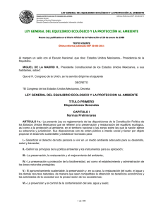 Ley General del Equilibrio Ecológico y la Protección al Ambiente.