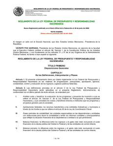 Reglamento de la Ley Federal de Presupuesto y Responsabilidad Hacendaria.