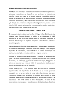 TEMA 2. IMTRODUCCION AL MICROSCOPIO. Histología