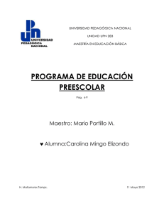 PROGRAMA DE EDUCACION PREESCOLAR. CAROLINA MINGO ELIZONDO