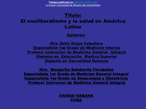 El neoliberalismo y la salud en America Latina (ppt)