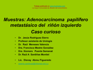 Muestras: Adenocarcinoma papilifero metastasico del rinon izquierdo Caso curioso (ppt)