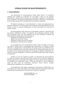 OPERACIONES DE MANTENIMIENTO 1. Generalidades