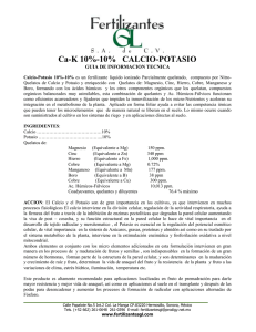 Ca-K 10%-10%   CALCIO-POTASIO GUIA DE INFORMACION TECNICA