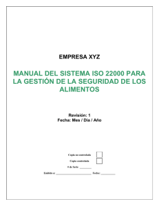 MANUAL DEL SISTEMA ISO 22000 PARA ALIMENTOS
