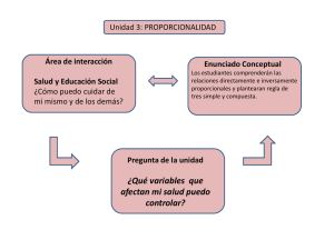 Unidad 3: PROPORCIONALIDAD Área de interacción Enunciado Conceptual Salud y Educación Social