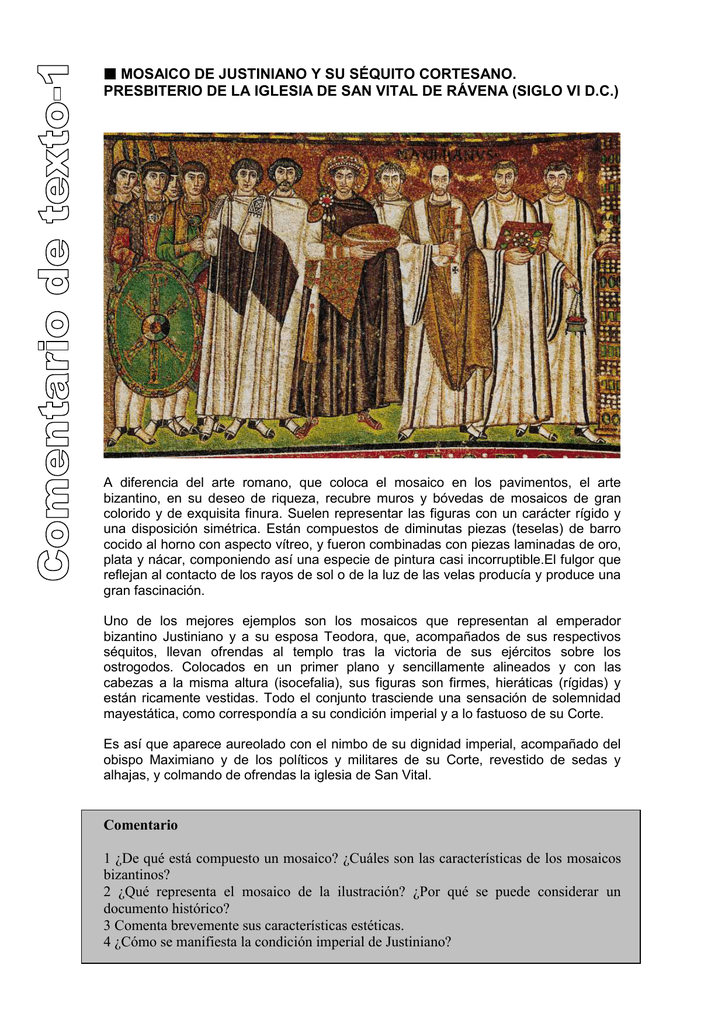 Comentario de texto 1 (Mosaico de Justiniano)