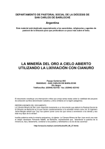 Mineria De Cianuro - Diocesis E Bariloche 02-10-04