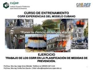 Ejercicio de Trabajo de los CGRR en la planificación de medidas de prevención.