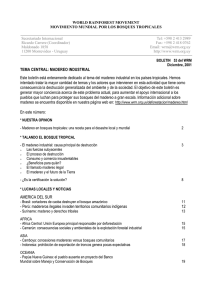 WORLD RAINFOREST MOVEMENT MOVIMIENTO MUNDIAL POR LOS BOSQUES TROPICALES  Secretariado Internacional