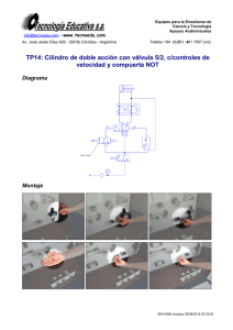 TP14: Cilindro de doble acción con válvula 5/2, c/controles de Diagrama Montaje