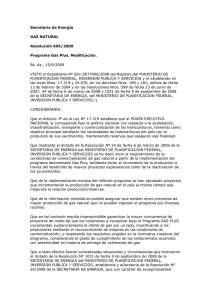 RESOLUCION SEE N 695 - 09 MODIFICA RESOLUCION 24 - GAS PLUS