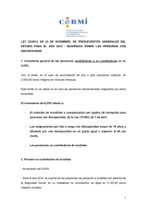 Incidencia dos orzamentos xerais do Estado nas persoas con discapacidade