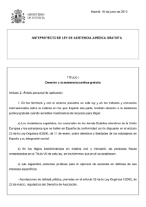 Anteproyecto de Ley de Justicia Gratuita