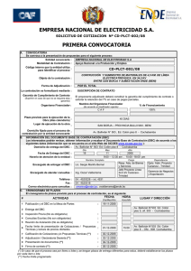 EMPRESA NACIONAL DE ELECTRICIDAD S.A. PRIMERA CONVOCATORIA