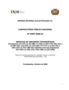 CONVOCATORIA PÚBLICA NACIONAL Nº ENPE-2008-02 SERVICIO DE VARIANTES TOPOGRÁFICOS
