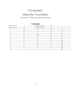 Vocabulario Mapuche-Castellano Contenido