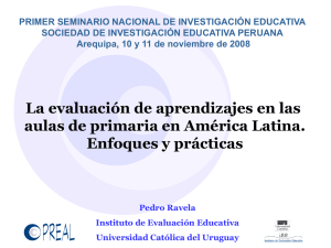 PRIMER SEMINARIO NACIONAL DE INVESTIGACIÓN EDUCATIVA SOCIEDAD DE INVESTIGACIÓN EDUCATIVA PERUANA