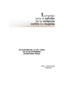 APLICACIÓN DE LA LEY 1/2004, DE 28 DE DICIEMBRE, EN MATERIA PENAL