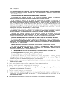 Acuerdo de Reglas de Operación del Programa Integral de Desarrollo Rural de la SAGARPA 5ta seccion