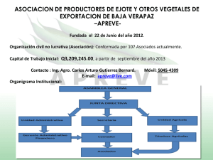 Presentación Asociacion de Productores de Ejote y Otros vegetales de exportacion de Baja Verapaz