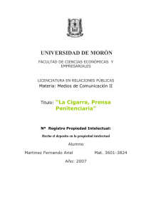 UNIVERSIDAD DE MORÓN “La Cigarra, Prensa Penitenciaria”