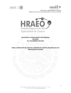 Invitación a cuando menos Tres Personas Num IO-012NBR001-N14-2013, Ampliación del área del comedor del Hospital Regional de Alta Especialidad de Oaxaca.