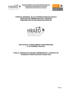 Invitación a cuando menos Tres Personas Núm.IA-012NBR001-N29-2012 Para el Servicio de Edición e Impresión de la Revista de Evidencia e Investigación Clínica 2012".