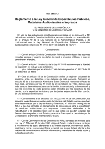 reglamento a la ley general de espectaculos publicos materiales audiovisuales e impresos